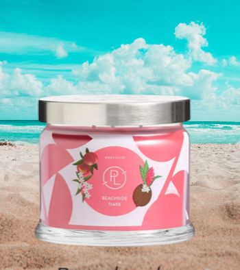 Bougie pot 3 mèches fleur de tarié Partylite