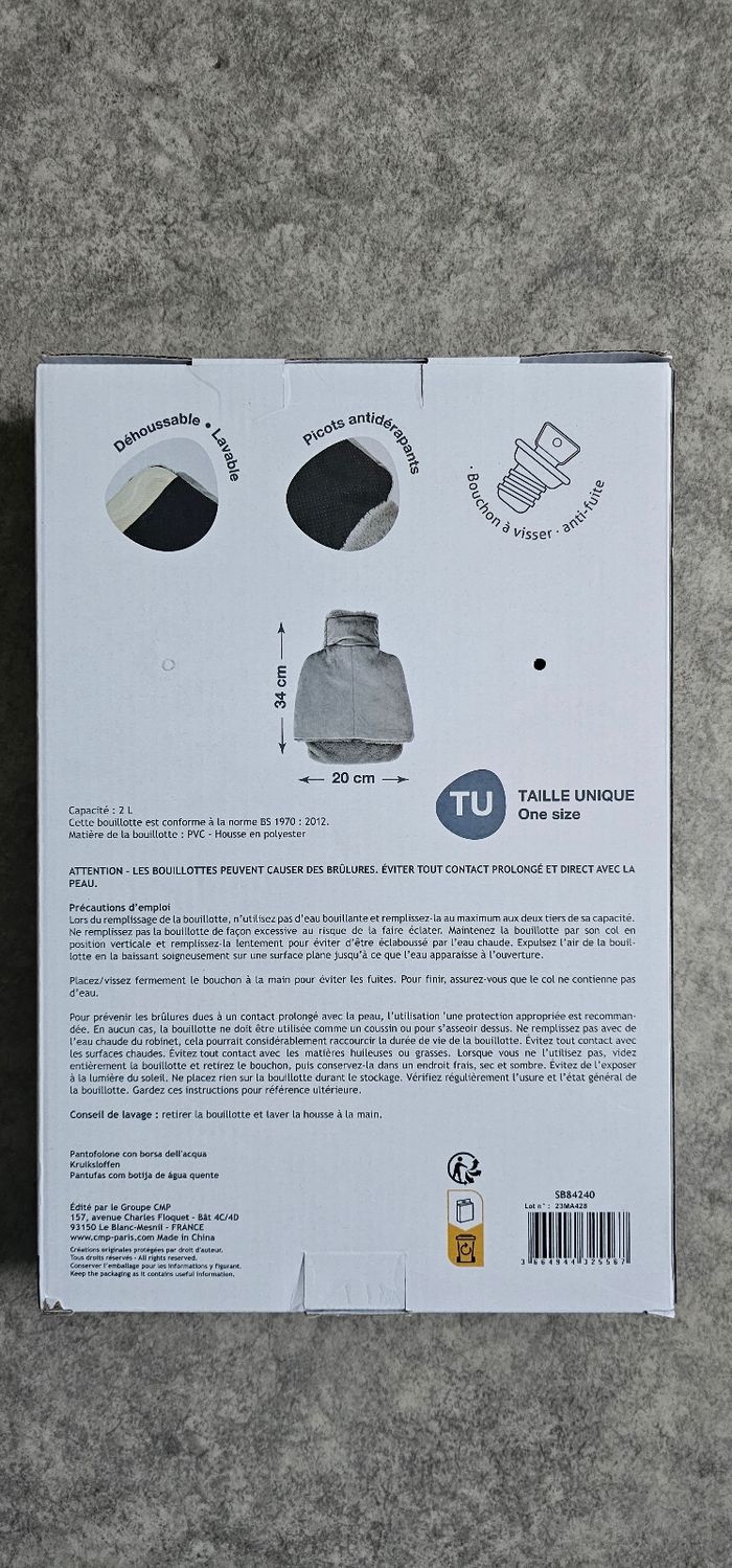 Bouillotte Chausson SENSLY 2L – Gardez vos pieds bien au chaud ! - photo numéro 7