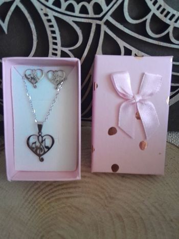 Papure acier inoxydable cœur note de musique argenté