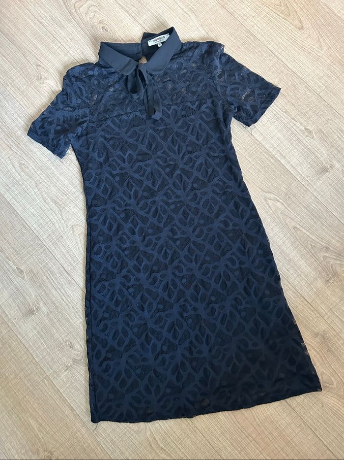Robe noire en dentelle à manches courtes Morgan taille 42 bon état - photo numéro 7