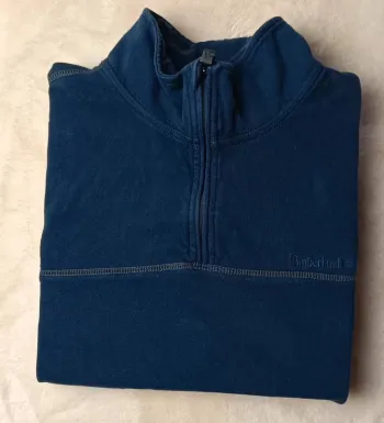 Pull Timberland homme bleu col zippé style outdoor taille XL