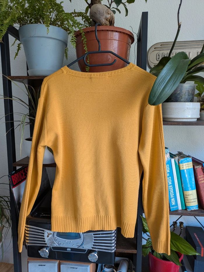 Pull laine mérinos moutarde Alain Manoukian - photo numéro 2