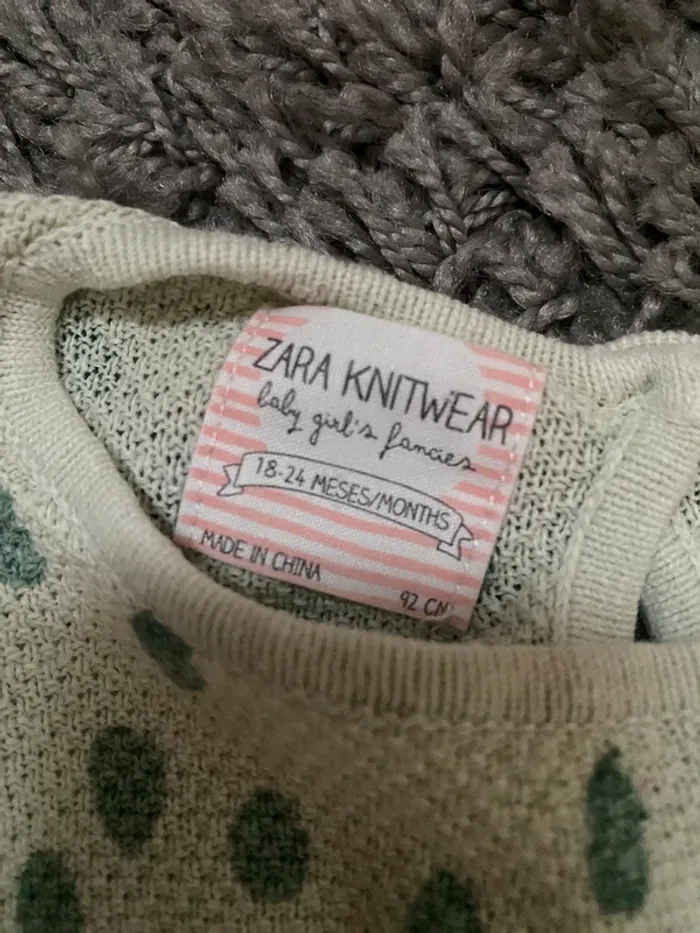 Pull vert pois léger Renne Noël Zara 18-24m - photo numéro 2