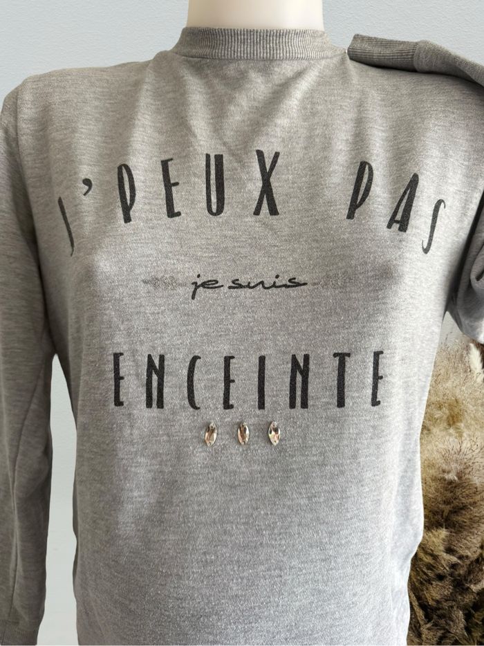 Joli pull sweat femme de grossesse gris T40/L - photo numéro 3