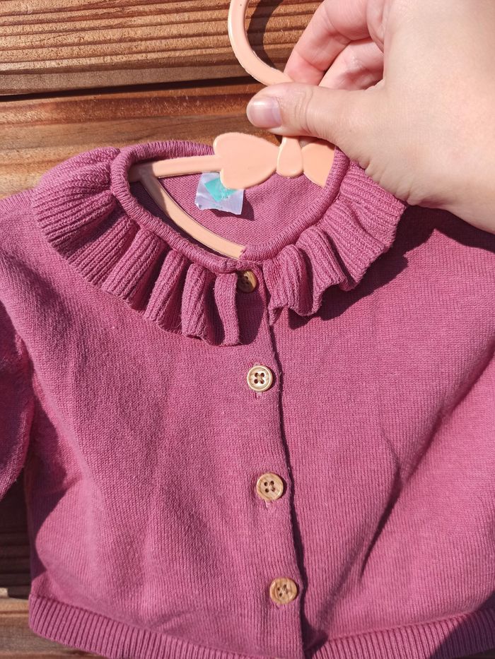 Gilet rose bébé fille 3 mois - photo numéro 3