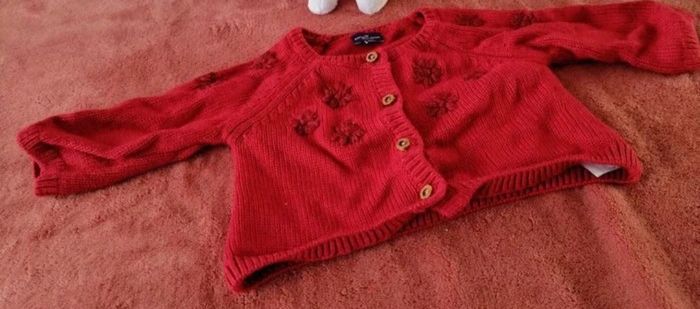 Cardigan Bébé Fille 3 Mois S.M. Rouge Brodé - photo numéro 3