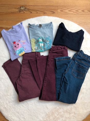 Lot 8 ans fille pantalons et tee-shirts