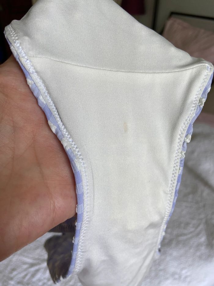 Maillot deux pièces Etam vichy blanc et mauve taille 36 - photo numéro 9