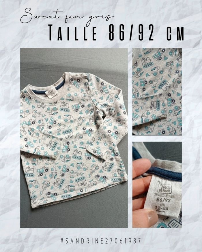 Sweat fin gris motif voiture