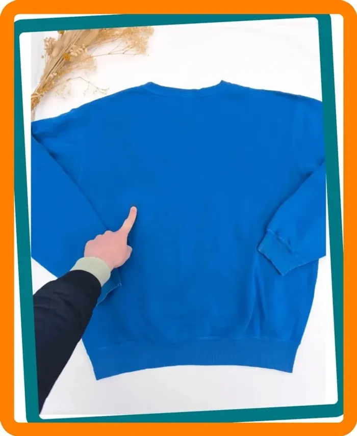 Sweat bleu homme taille L Ralph Lauren logo noir bon état tâche dans le dos - photo numéro 14