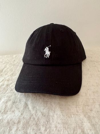 Casquette Ralph Lauren noire logo blanc 