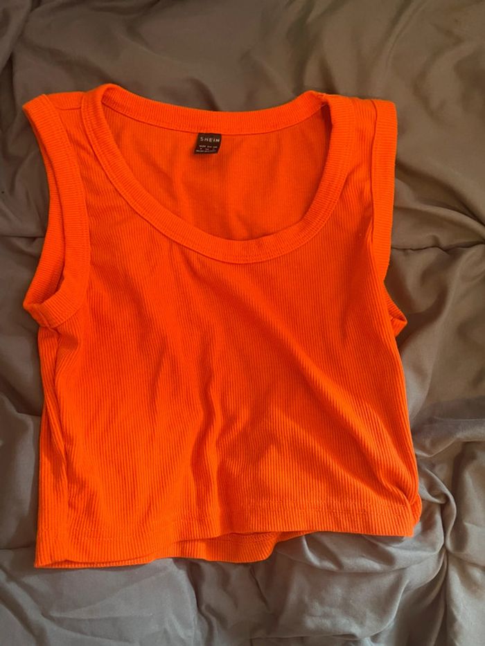 Top orange vif côtelé SHEIN – Parfait état