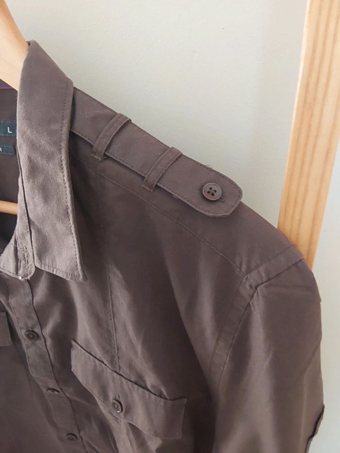 Chemise en coton marron Célio T L - photo numéro 5