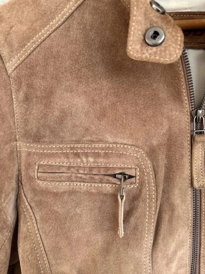 Blouson en croûte de cuir de porc CBLV taille 40 - photo numéro 3