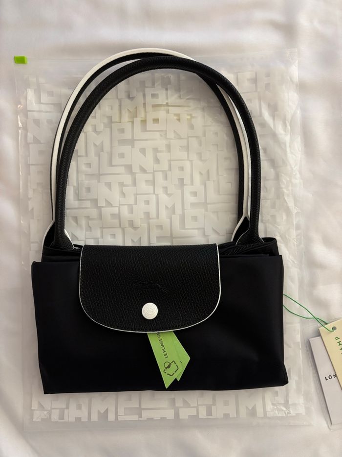 Sac Longchamp couleur noir finition blanche - photo numéro 4