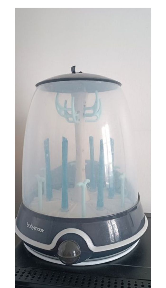 BABYMOOV Turbo Steam(+) - 2 en 1, Stérilisateur biberons vapeur et Egoutte-biberons
