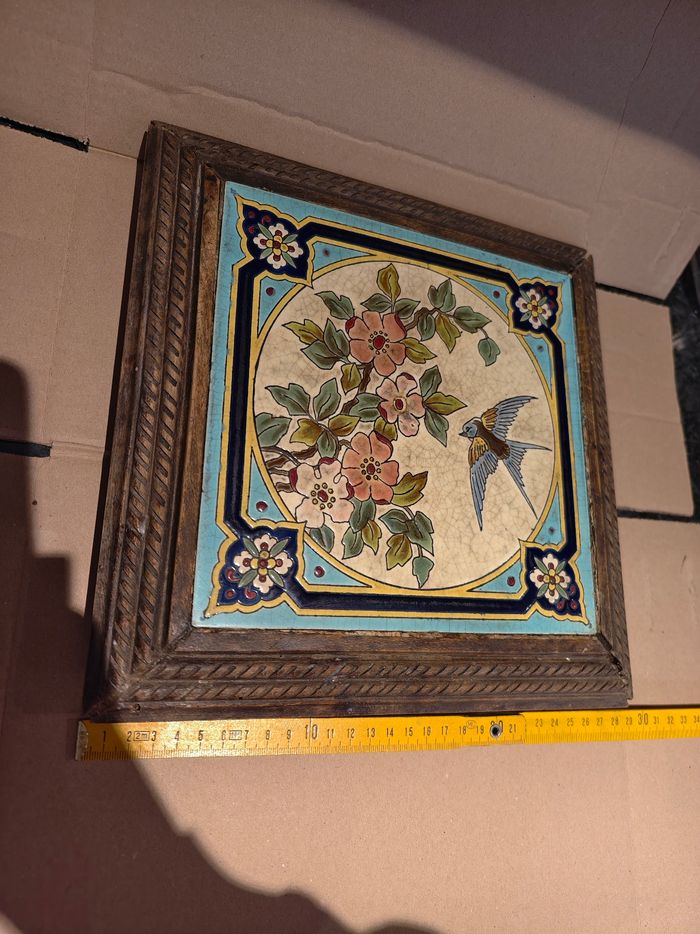 Dessous de plat émaux de Longwy oiseau - photo numéro 7