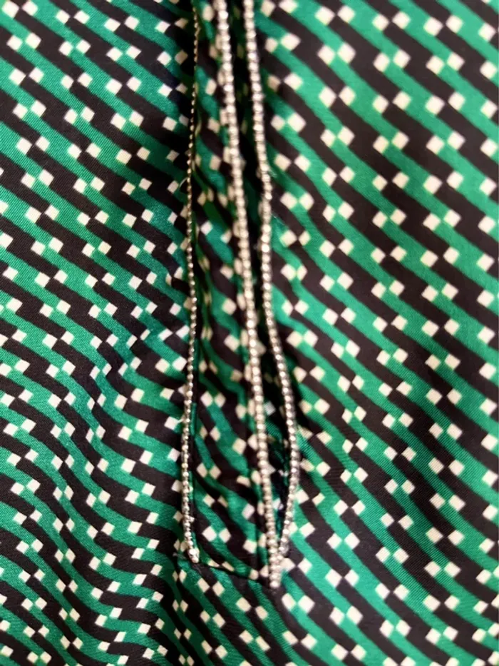 Joli chemisier/blouse / 42 / Promod /  Vert, noir, blanc, pailleté - photo numéro 5