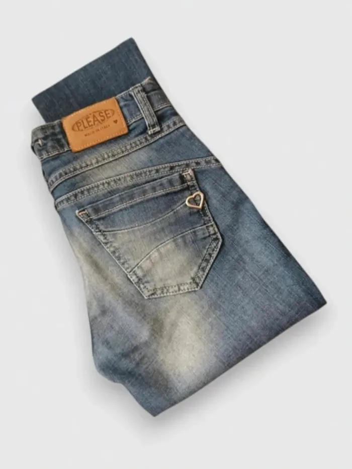 Jean PLEASE made italy ,coupe skinny ,taille basse ,texture sretch - photo numéro 9