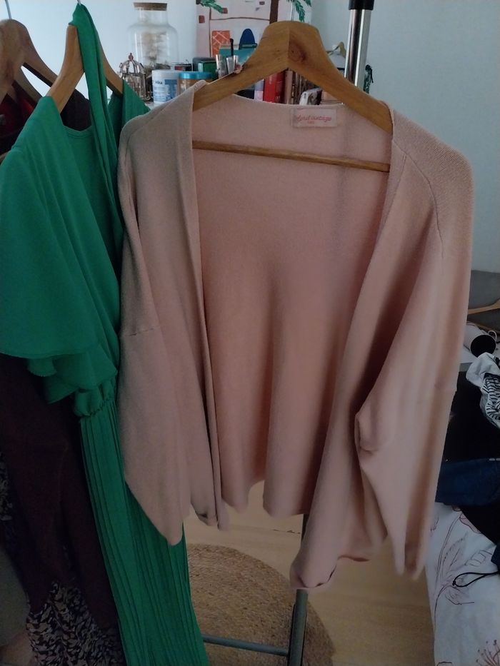 Gilet oversize rose poudré