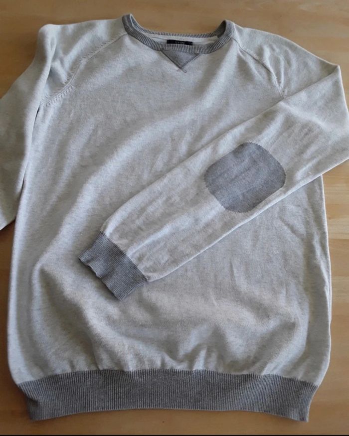 Pull coton gris clair