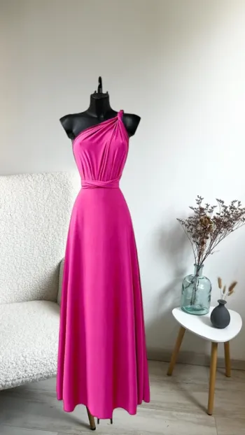 Robe longue fuchsia M positions t unique