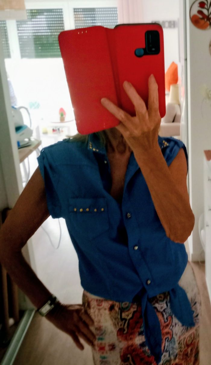 Chemise coton bleu Onado jeans - photo numéro 3