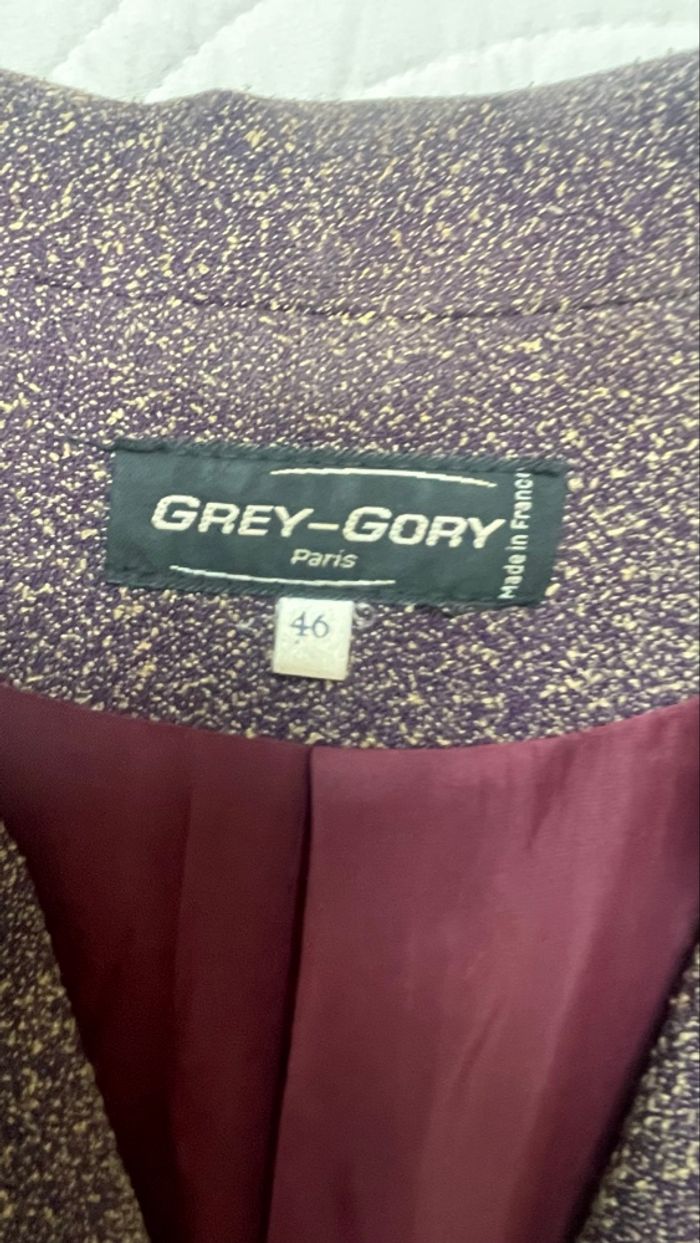 Veste courte violette mouchetée beige - photo numéro 3