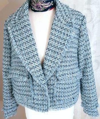 Veste courte été blazer blanche et bleu. Neuve. TXL