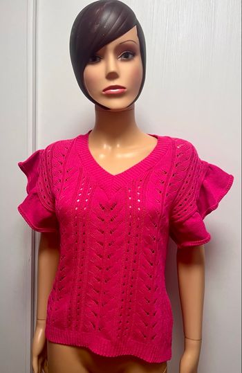 Pull sans manches fuschia 