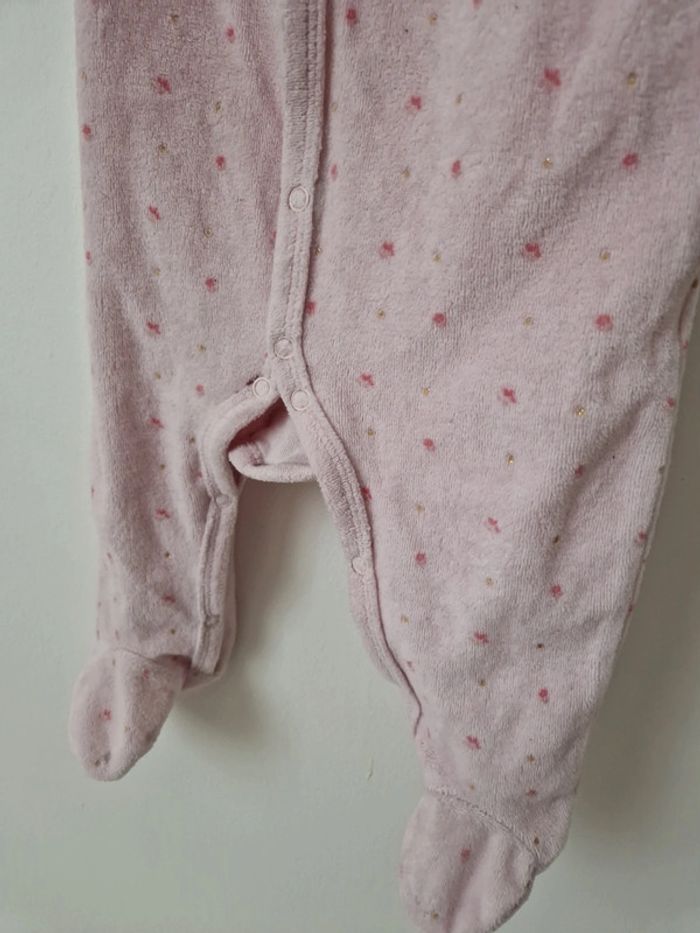 Combinaison pyjama velours rose doré 6mois - photo numéro 4