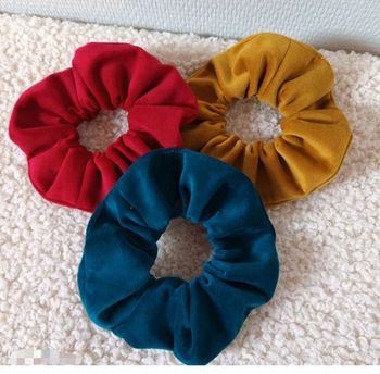 Lot 3 chouchous velours ras 