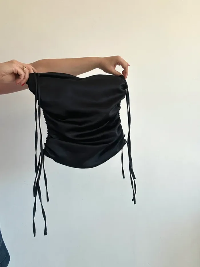 Haut bustier corset noir à lanières taille XS - photo numéro 2