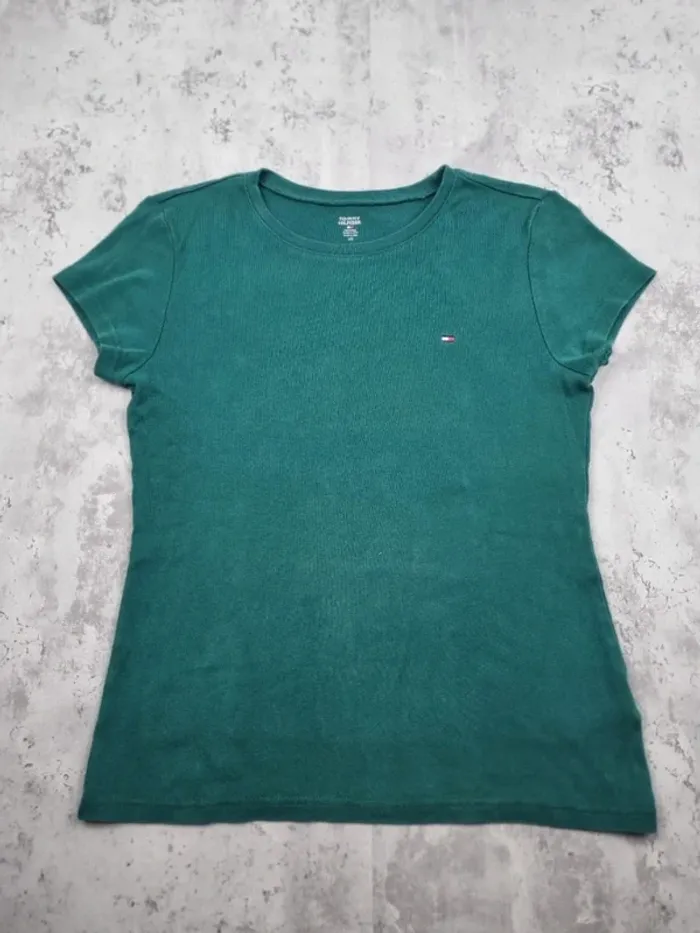 T-shirt Tommy Hilfiger vert sapin – Taille L Femme - photo numéro 5