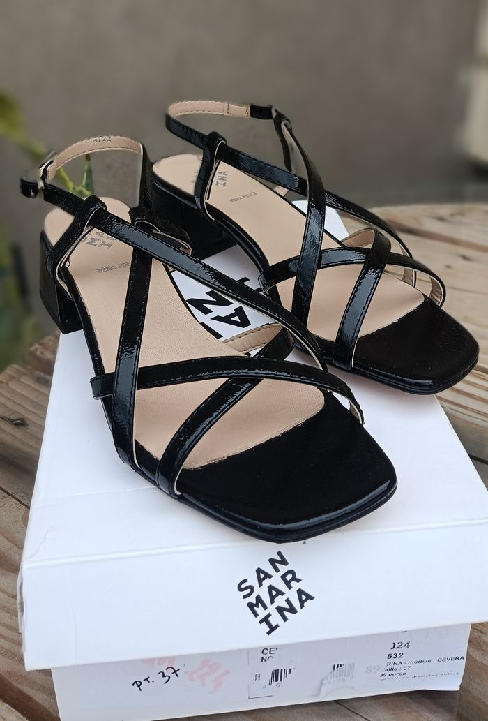 Chaussures San Marina Femme, sandales Ceveras, cuir, taille 37. Neuves - photo numéro 6