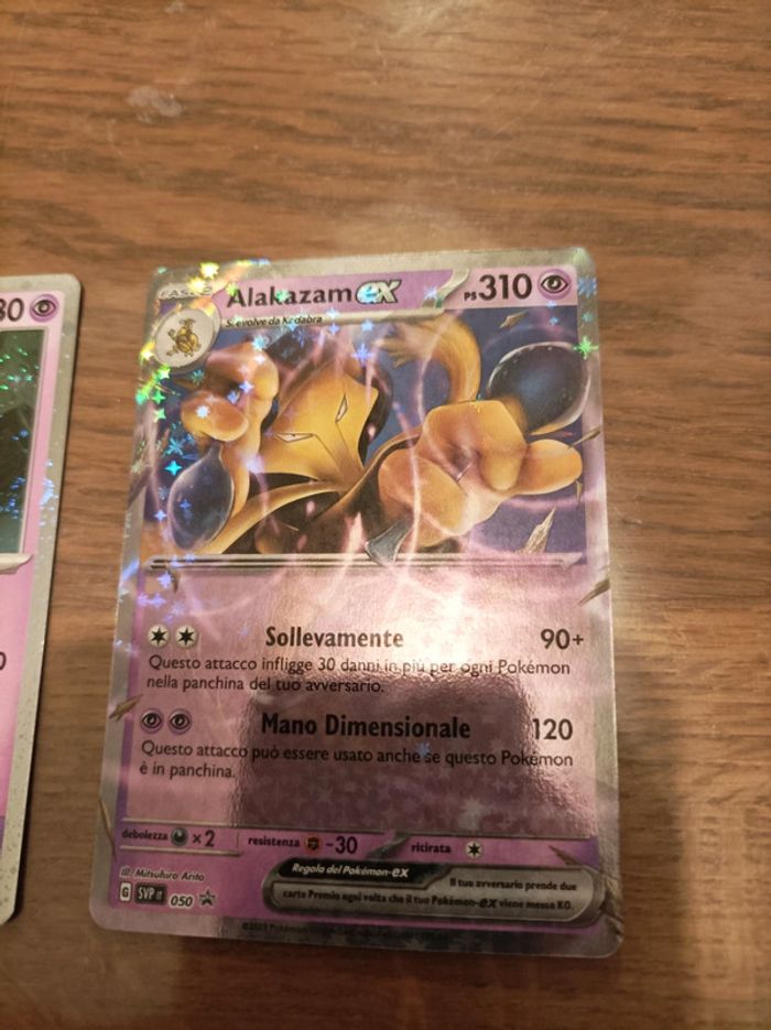 Lot de 3 cartes Pokemon 151 Holo Abra Kadabra Alakazam EX - photo numéro 3