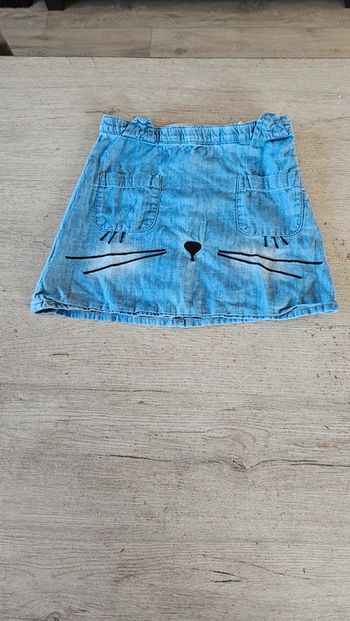 Jupe courte en jean s bleu, ajustable à la taille, H&M, taille 8/9 ans, nickel