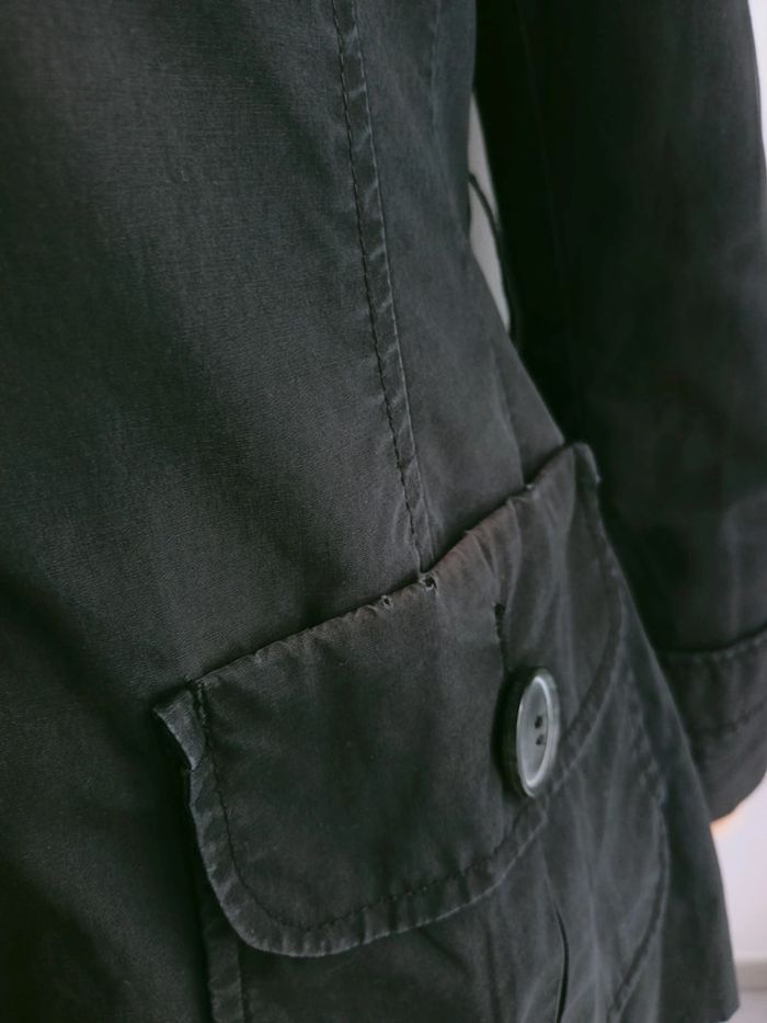 Trench court noir délavé T42 cintré V*128 - photo numéro 4