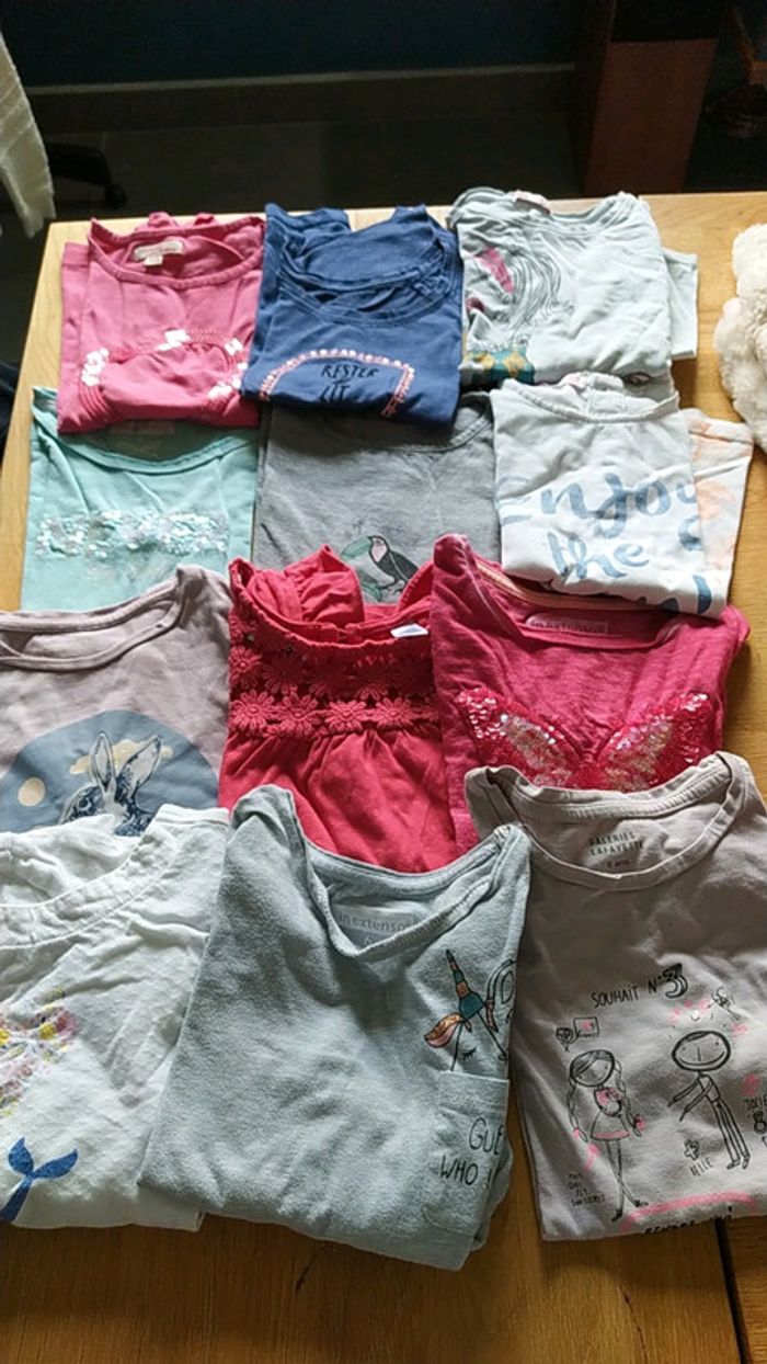 12 tee shirt filles 6 ans manches courtes