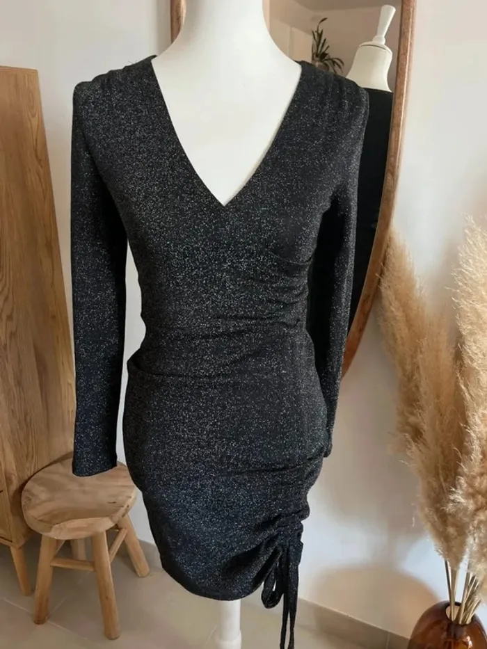 Robe moulante noire et argentée Kookai - photo numéro 2