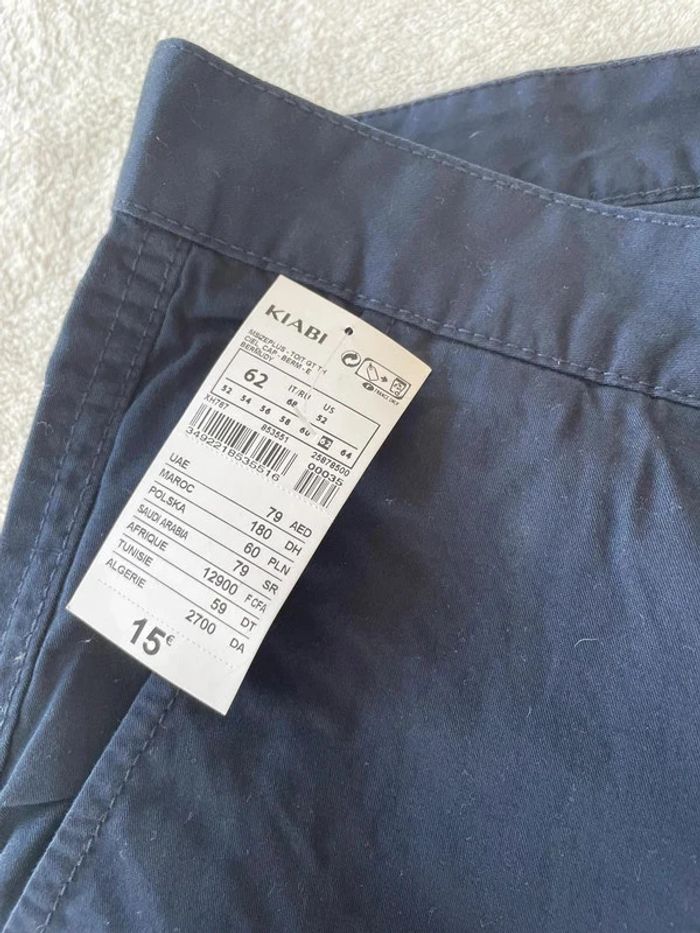 Short chino bermuda pantacourt bleu marine uni classique avec poches kiabi taille 62 - photo numéro 4