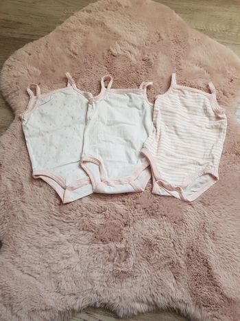 Lot de 3 bodys bretelles fille 3 mois