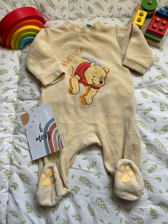 pyjama grenouillère jaune winnie 6 mois disney