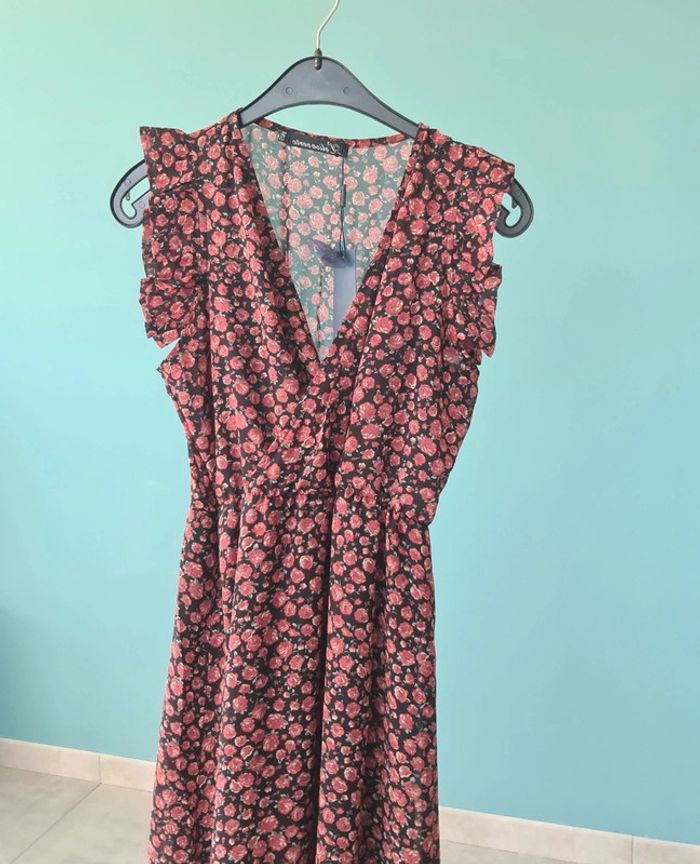 Robe rouge fleuri l'olive verte 36 neuve - photo numéro 6