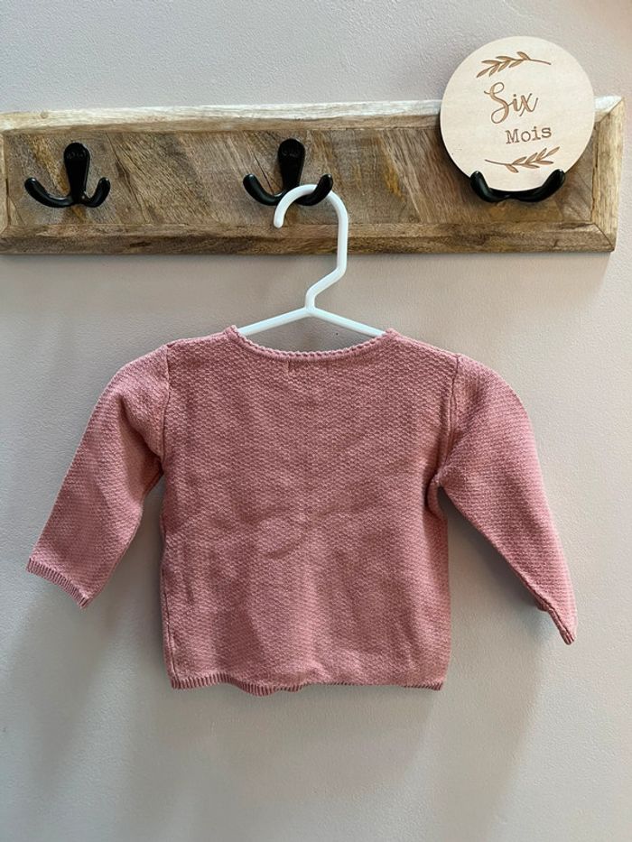 Gilet vieux rose 6 mois Kiabi - photo numéro 4