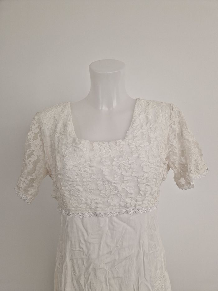 Robe blanche avec dentelle blanc crème Pacific Line - photo numéro 2