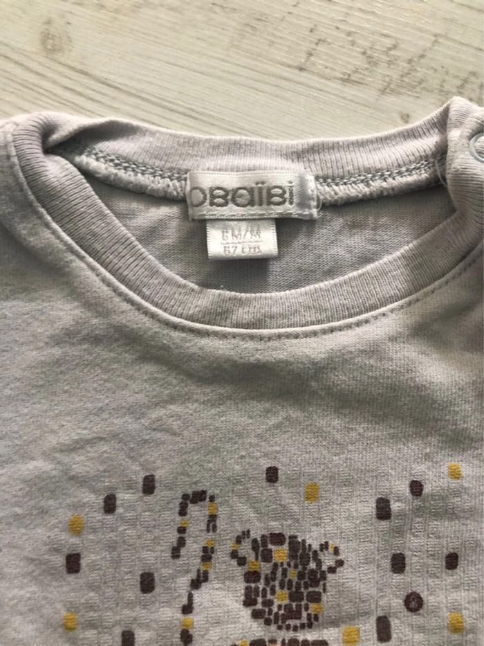 L’or de 2 t shirts manches longues OBaibi 6 mois 67 cm - photo numéro 3