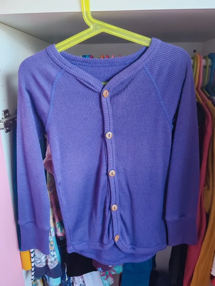 gilet pink wolly purple 5/7 ans
