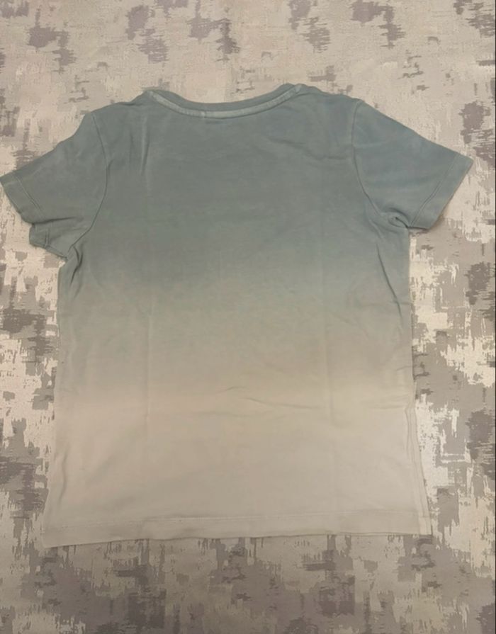 Tee-shirt manches courtes garçon NAME IT – 7/8 ans – Blanc dégradé bleu clair - photo numéro 2