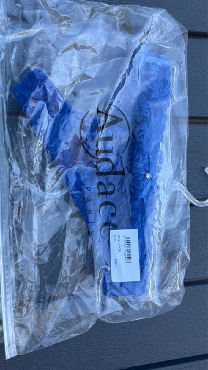 Lot de 3 tanga et string bleu, vert et marron Audace taille L - photo numéro 2
